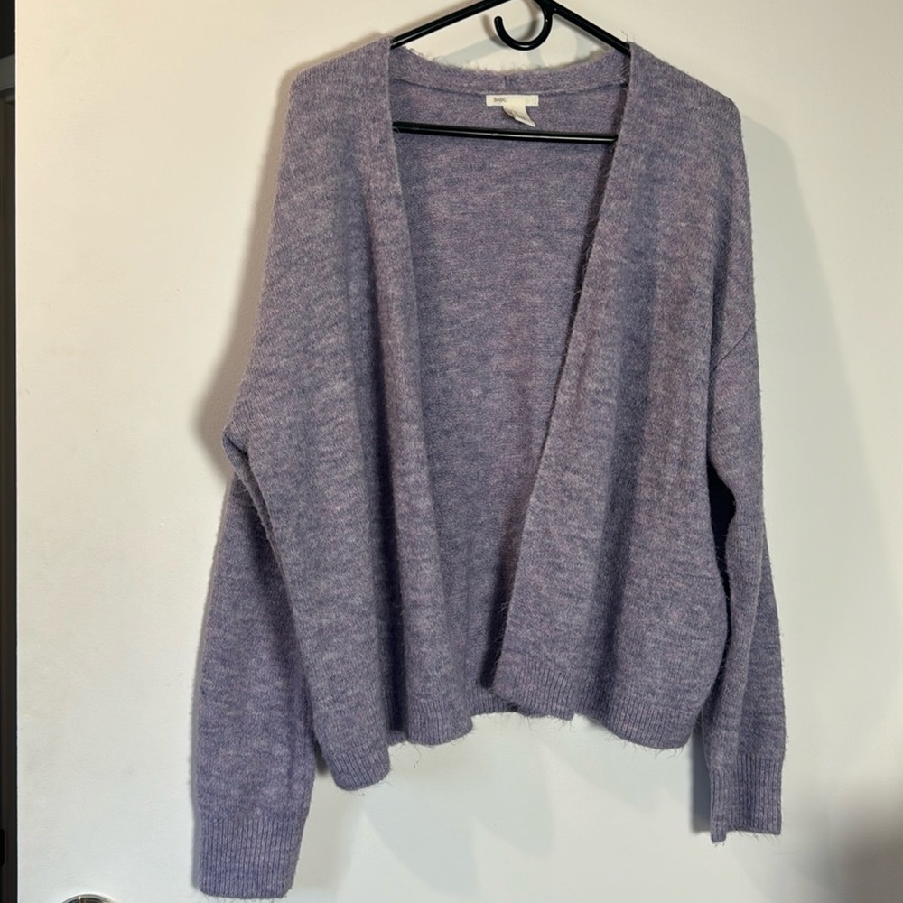 H&M Basics Soft Purple Cardigan with  Open Front